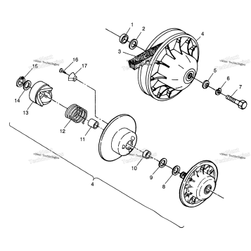 DRIVEN CLUTCH BIG BOSS 6X6 400L