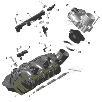 ROTAX - AIR INTAKE MANIFOLD AND THROTTLE BODY
