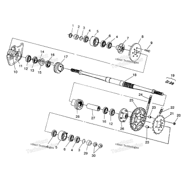 MIDDLE DRIVE ASSEMBLY 6X6 250