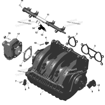 ROTAX - AIR INTAKE MANIFOLD AND THROTTLE BODY