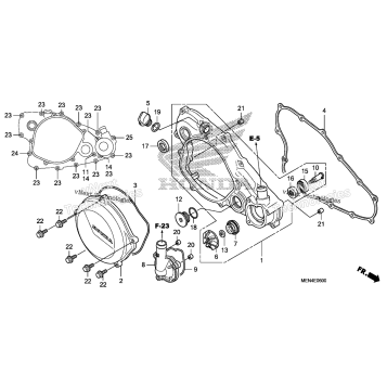 RIGHT CRANKCASE COVER @WATER PUMP