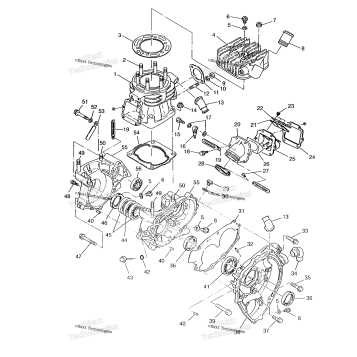 CRANKCASE & CYLINDER 6X6 400L, SWEDISH & NORWEGIAN N948740