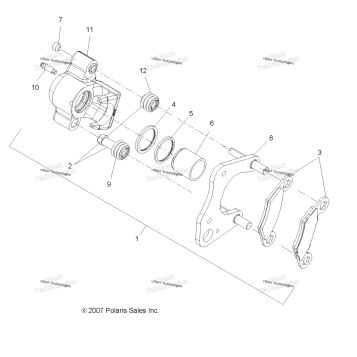 BRAKES, BRAKE CALIPER, FRONT A19SDE57F1/SDA57F1