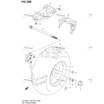 LEFT REAR WHEEL (MODEL K1/K2)