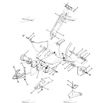 SWING ARM WELDMENT/REAR SHOCK ASM. TRAIL BOSS UPDATE
