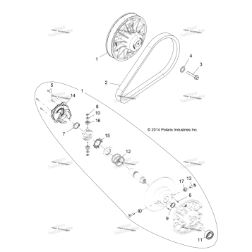 DRIVE TRAIN, CLUTCH, SECONDARY, EBS R15RTE87AB/BB