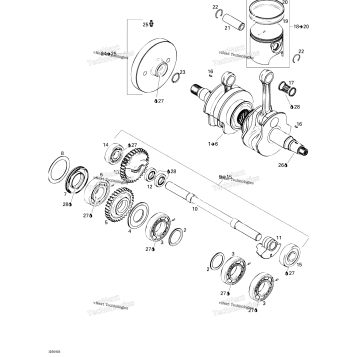 CRANKSHAFT, PISTONS AND BALANCE SHAFT