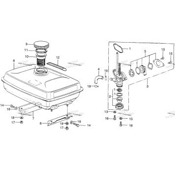 GK2/SK2 LOWER CRANKCASE + FUEL VALVE