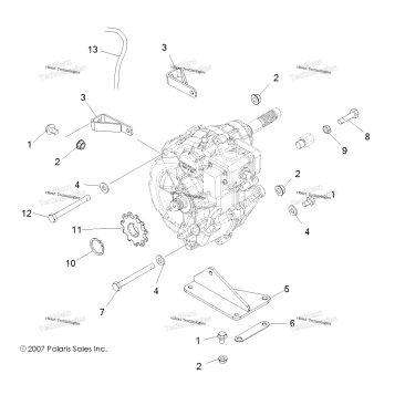 DRIVE TRAIN, MAIN GEARCASE MOUNTING