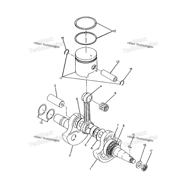CRANKSHAFT & PISTON 250 2X4