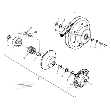 DRIVEN CLUTCH ASSEMBLY 6X6 300