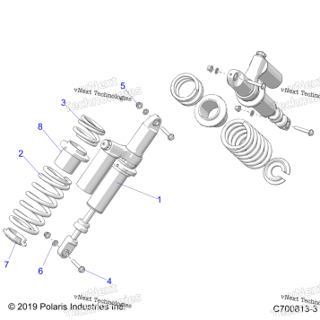 SUSPENSION, REAR SHOCK MOUNTING