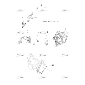 ENGINE, THROTTLE BODY AND FUEL RAIL