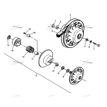 DRIVEN CLUTCH ASSEMBLY XPLORER 4X4