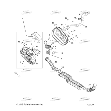 DRIVE TRAIN, CLUTCH COVER AND DUCTING