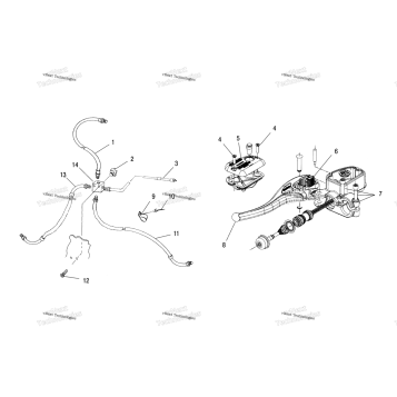 CONTROLS MASTER CYLINDER/BRAKE LINE