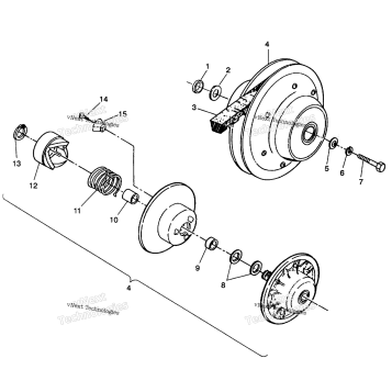 DRIVEN CLUTCH ASSEMBLY 6X6 350L
