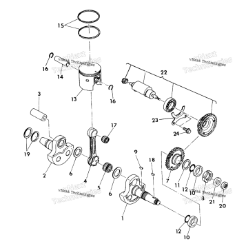 CRANKSHAFT & PISTON 350 2X4