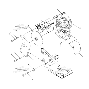 RIGHT HAND GEARCASE & BRAKE MOUNTING