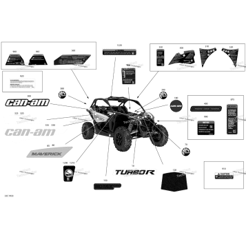 DECALS - TURBO R - PACKAGE STD - NORTH AMERICA