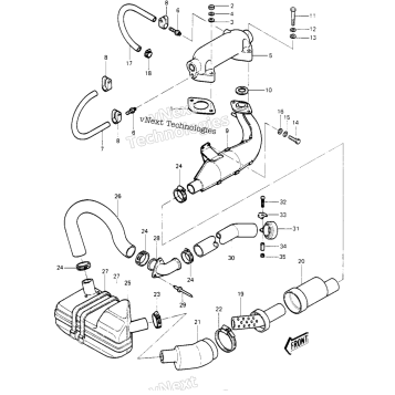 MUFFLER ('84-'86 JS440-A8/A9/A10)
