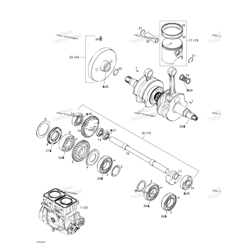 CRANKSHAFT AND PISTONS
