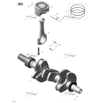 CRANKSHAFT AND PISTONS