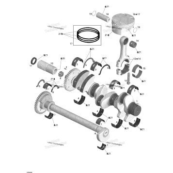 CRANKSHAFT, PISTONS AND BALANCE SHAFT