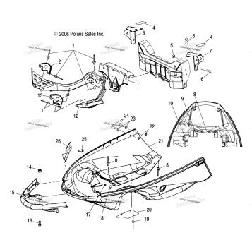 BODY, NOSEPAN MOUNTING AND FRONT BUMPER