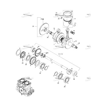 CRANKSHAFT AND PISTONS