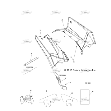 BODY, REAR CAB AND HEAT SHIELDS