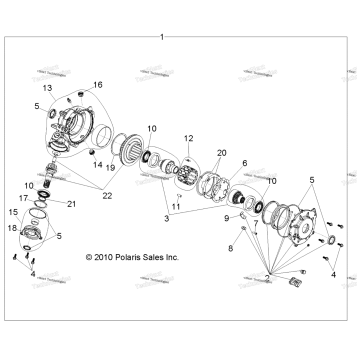 DRIVE TRAIN, FRONT GEARCASE INTERNALS ALL OPTIONS (49RGRTRANSINTL1332773)