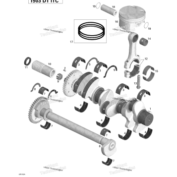 CRANKSHAFT, PISTONS AND BALANCE SHAFT