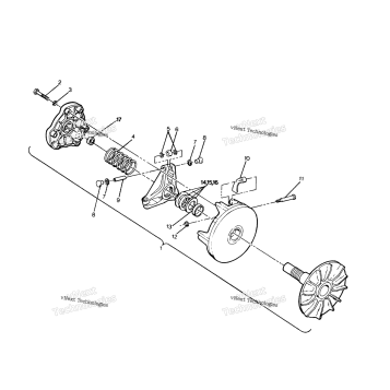 DRIVE CLUTCH ASSEMBLY 250 2X4