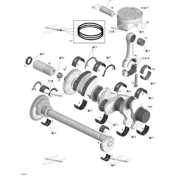 CRANKSHAFT, PISTONS AND BALANCE SHAFT