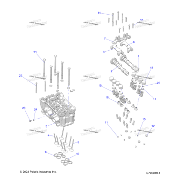ENGINE, CYLINDER HEAD AND VALVES