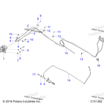 BRAKES, REAR BRAKE LINES A19SDE57F1/SDA57F1