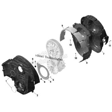 01 ROTAX - TRANSMISSION - CVT COVER - 600 ACE