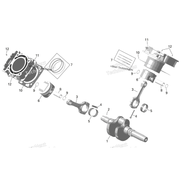 ROTAX - CRANKSHAFT, PISTONS AND CYLINDER