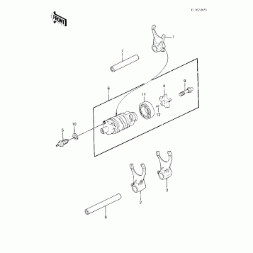 GEAR CHANGE DRUM & FORKS ('83 C1)
