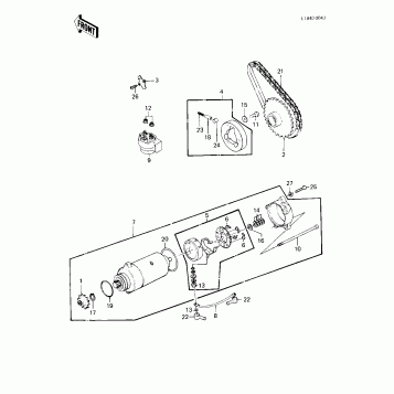 STARTER MOTOR/STARTER CLUTCH ('83 C1)