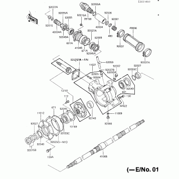 DRIVE SHAFT/FINAL GEARS/REAR AXLE (-E/NO