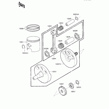 CRANKSHAFT/PISTON ('84 A1)