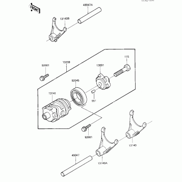 GEAR CHANGE DRUM & FORKS ('84 A1)