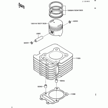 CYLINDER/PISTON (KLT110-A1/A2)