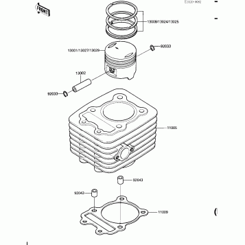 CYLINDER/PISTON (KLT110-A3)