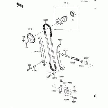CAMSHAFT/CHAIN/TENSIONER (KLT110-A1/A2)