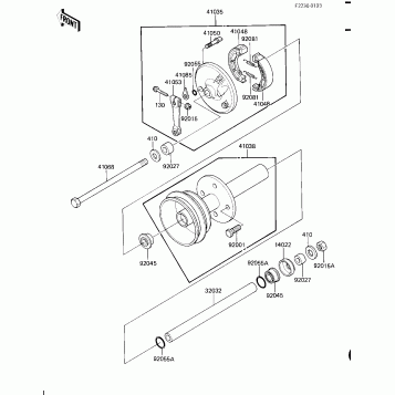 FRONT HUB/BRAKE (KLT110-A1)