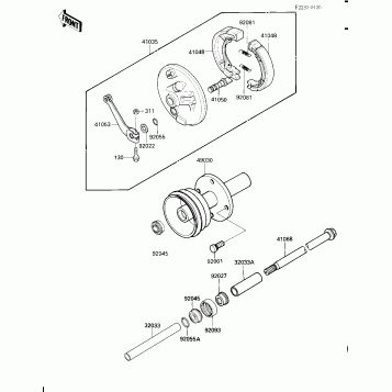 FRONT HUB/BRAKE (KLT110-A2/A3)