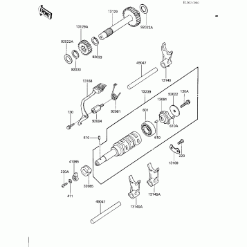 GEAR CHANGE DRUM & FORKS